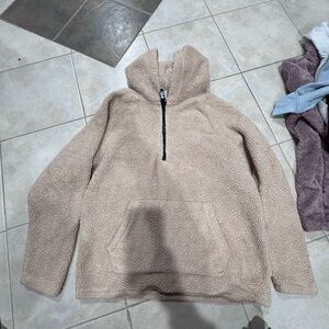 PINK Victoria's Secret Tan Sherpa Jacket